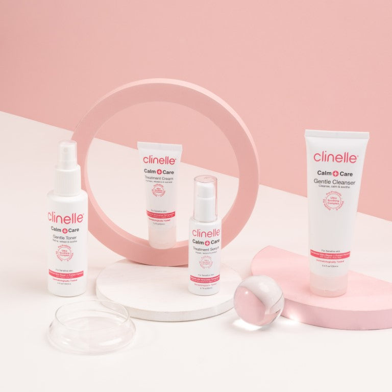 Clinelle Calm+Care Sensitive Skin Care Series is a range of products for sensitive skins. The collection includes cleansing, toning, and moisturizing products that are carefully formulated with the best ingredients to ensure hydration, softness and gentle