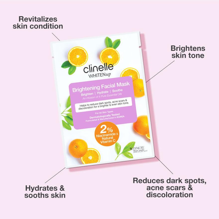 Clinelle WhitenUp Whitening Facial Mask 10pcs - Clinelle